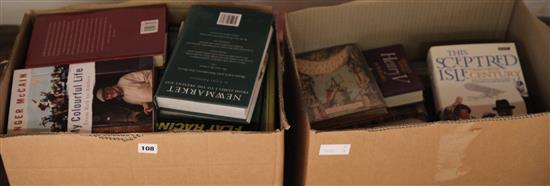 Two boxes of mixed books